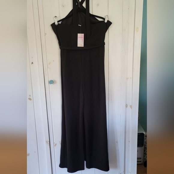 Wdirara Empire Halter Tied Backless High Waist Belted Jumpsuit - Picture 6 of 14